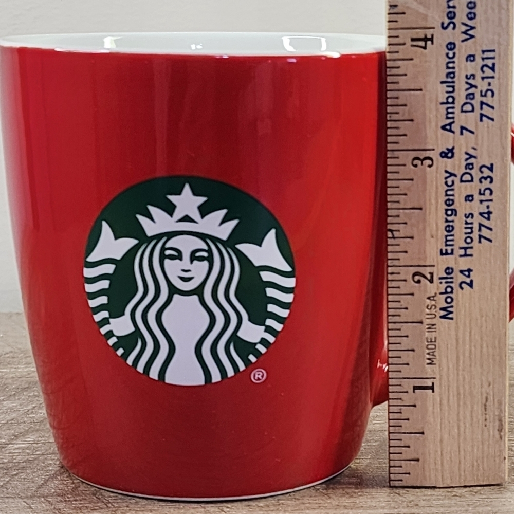 Starbucks 2020 Mermaid Logo Red & White Christmas Holiday 12 OZ Ceramic Mug - Picture 8 of 10